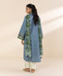 Women's Unstitched Lawn Embroidered Blue 3 Piece Suit